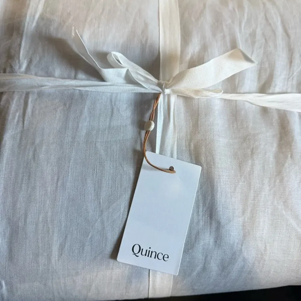 Quince European Linen True Blackout Curtain Panel Cloud Gray Size 96” x 120”